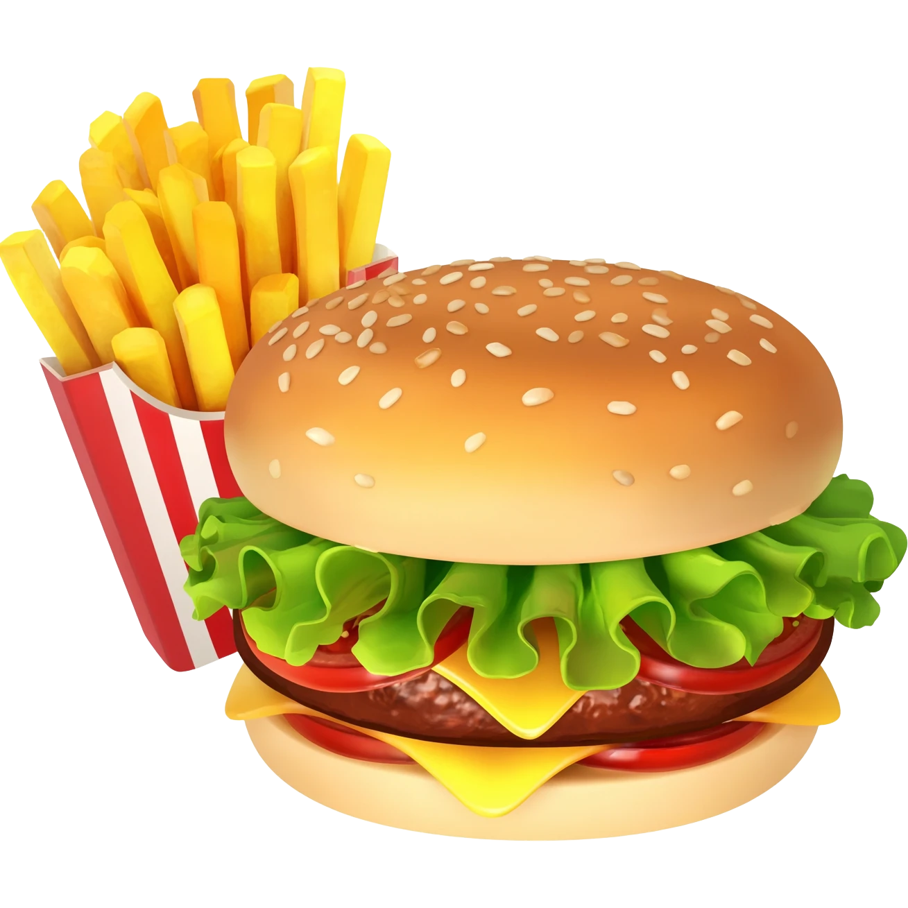 hamburger ve patates emoji