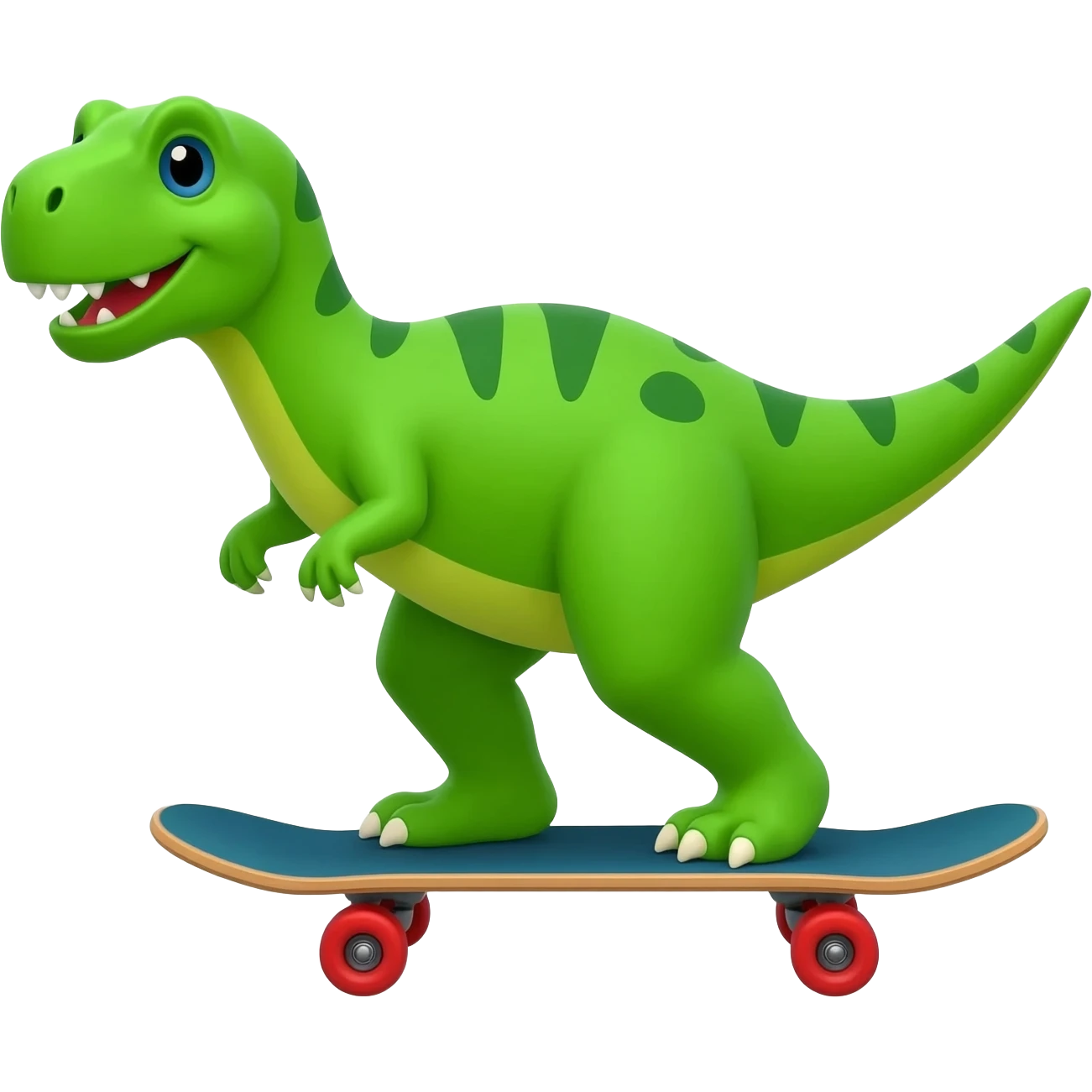 Dinosaur on a skateboard emoji