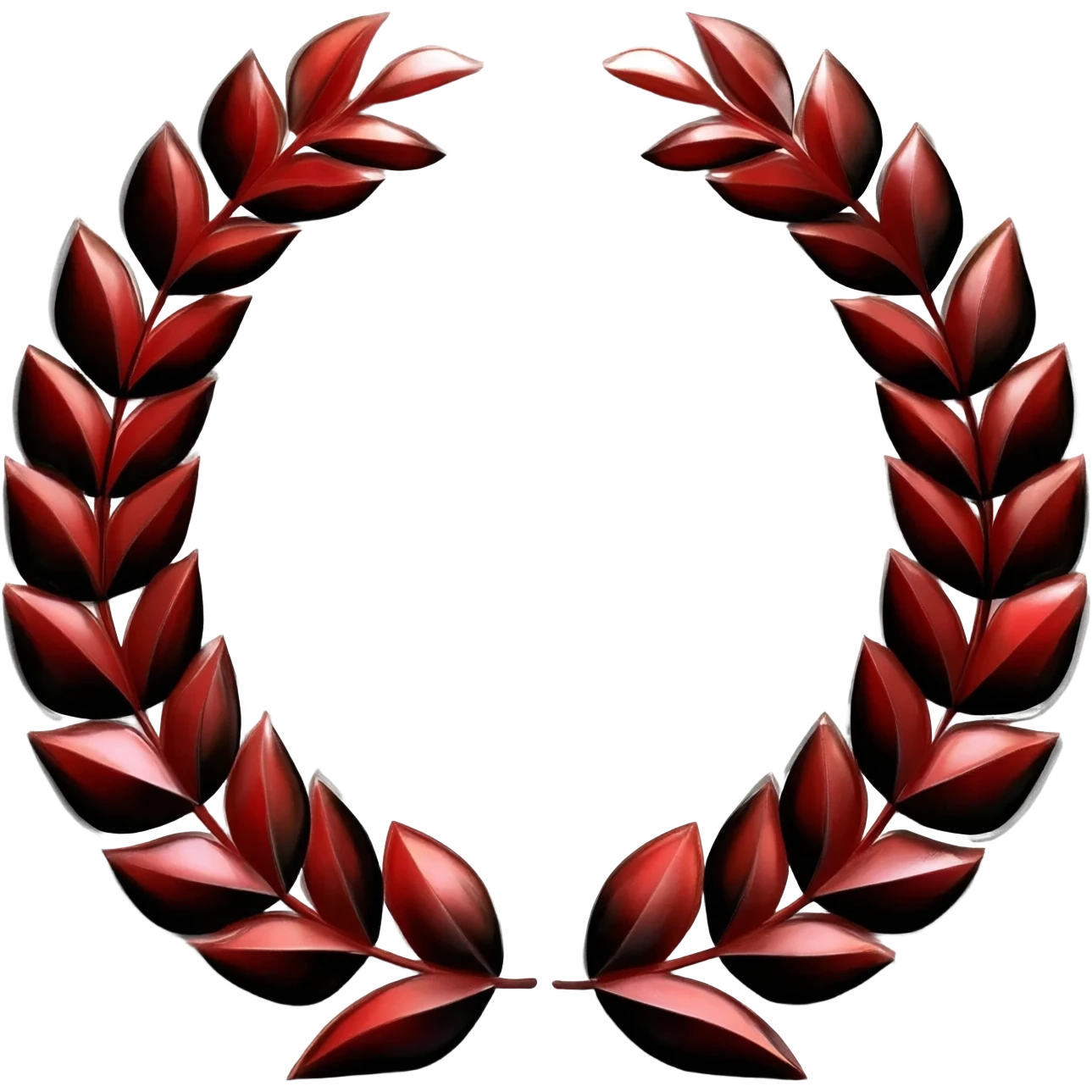 Red and black laurel wreath emoji