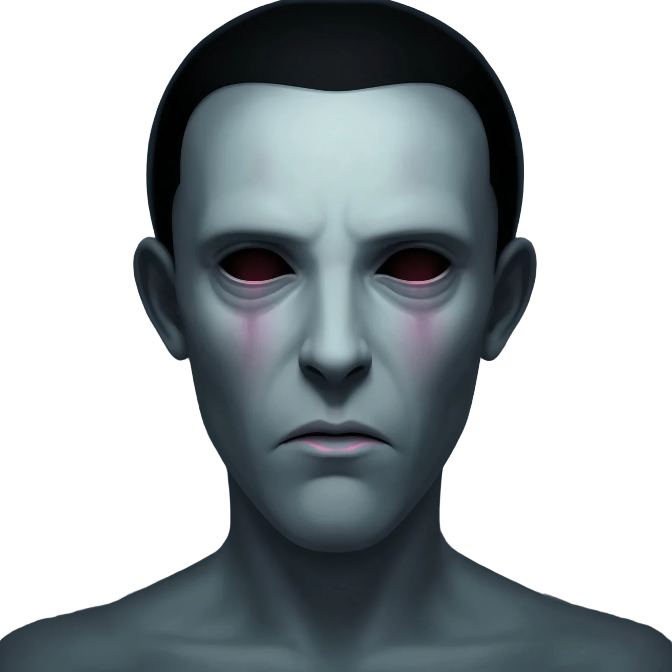 무표정이지만 무서워하는 얼굴 emoji