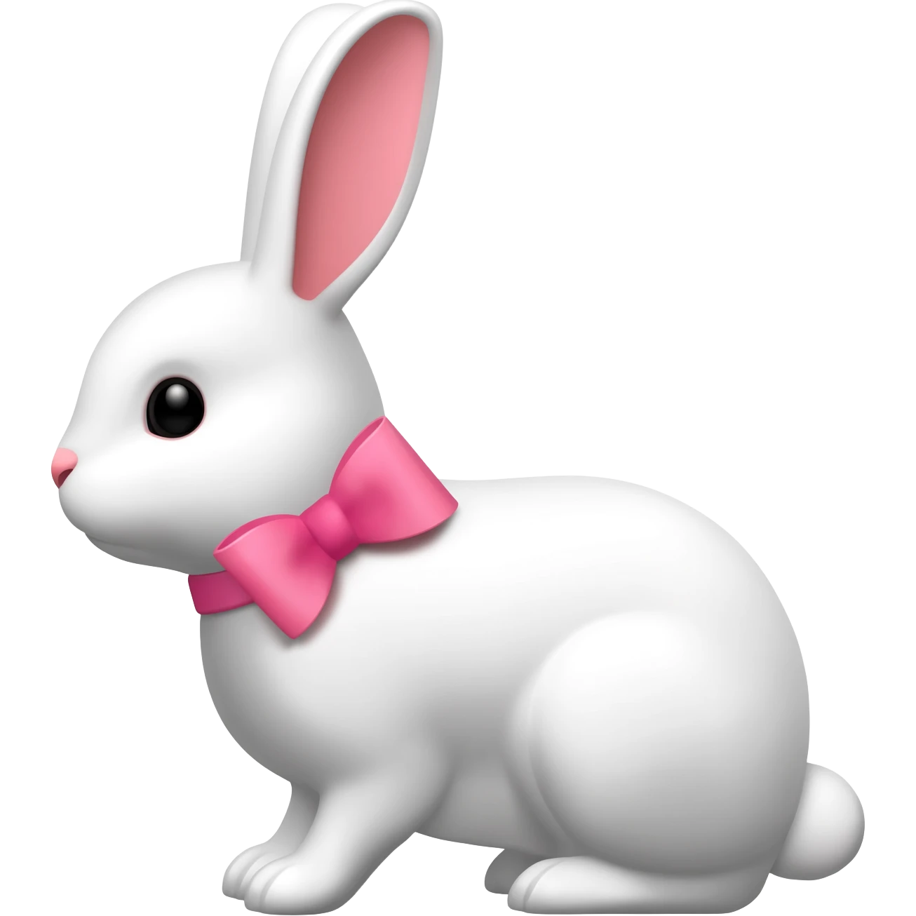 Conejita blanca con lazo rosa emoji
