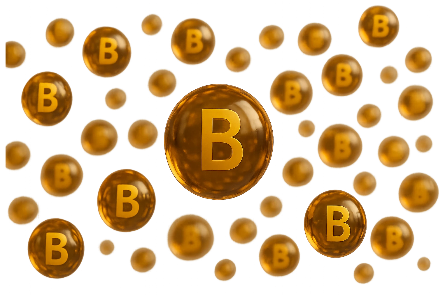 particella di vitamine b fluttuano in aria, iperrealistica 4k emoji