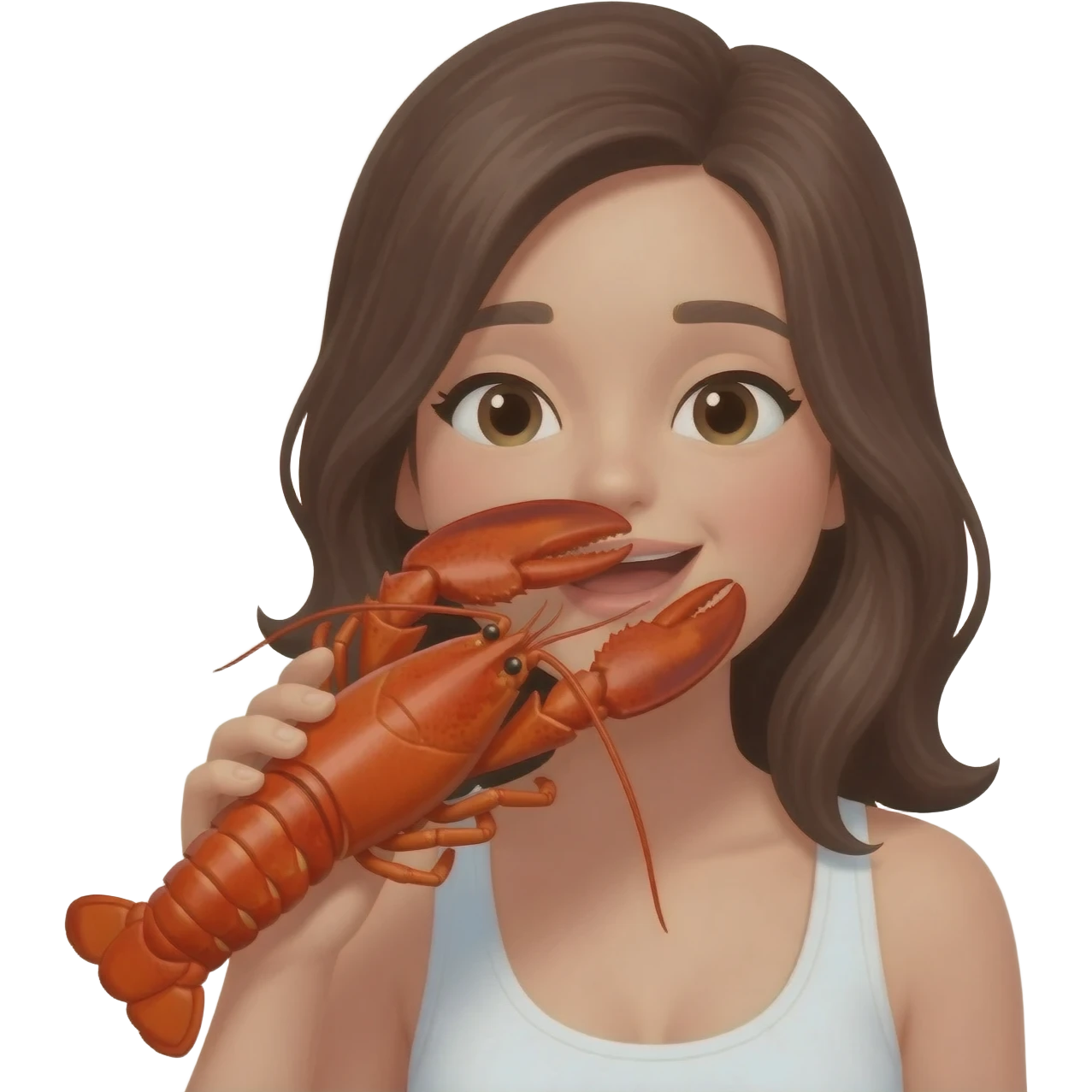 woman eating lobster emoji