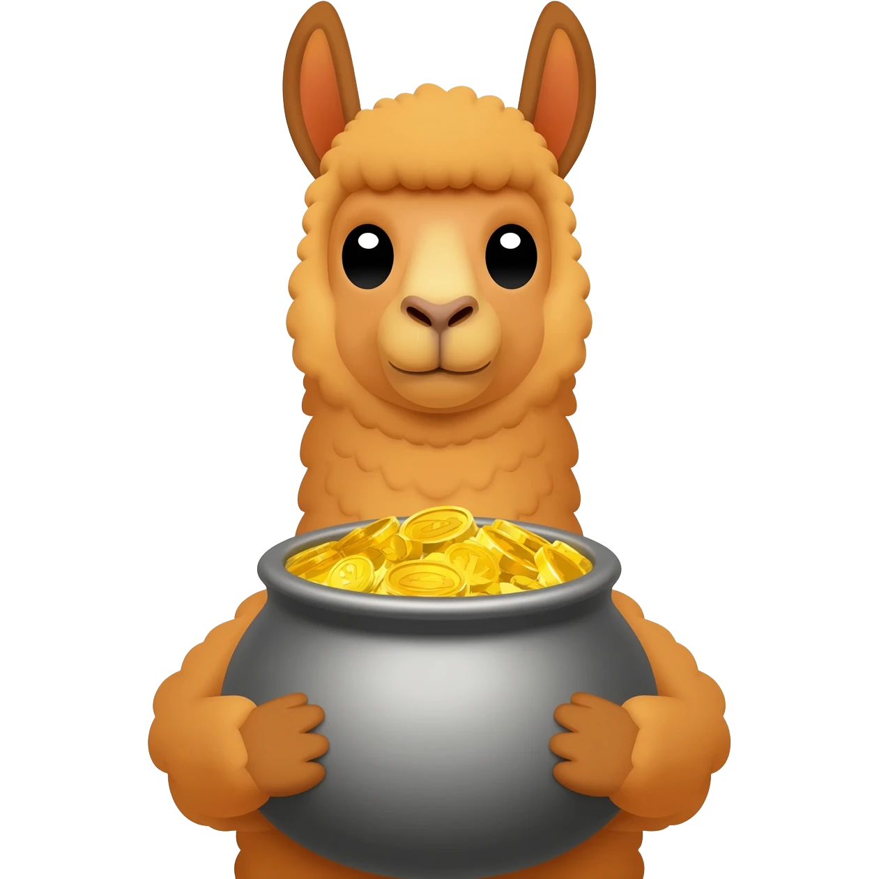 llama holding a  pot of gold emoji