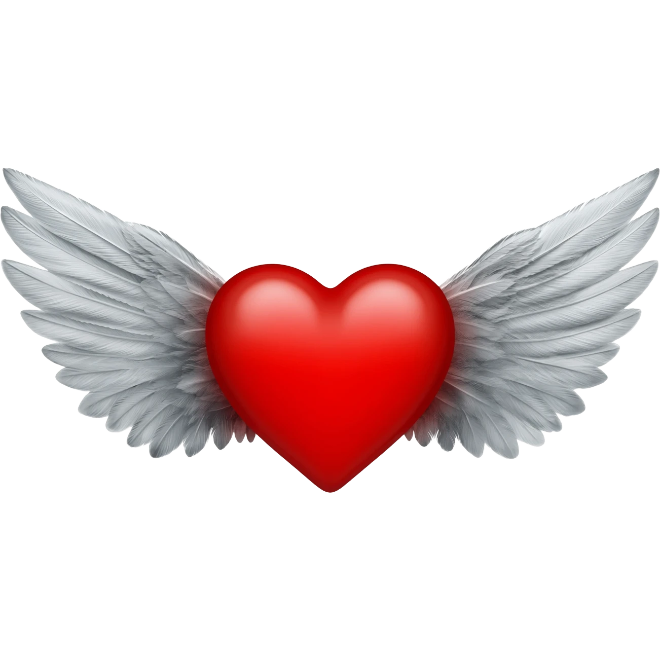 Deux ailes avec un cœur emoji