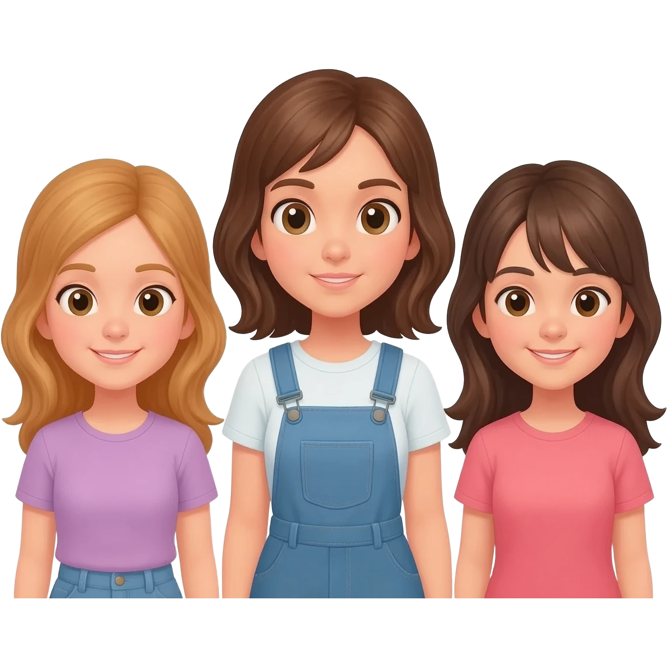 three girls emoji