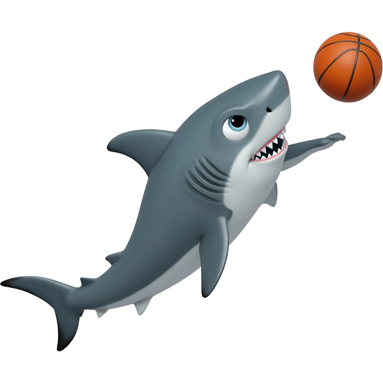 A shark playing basketball emoji