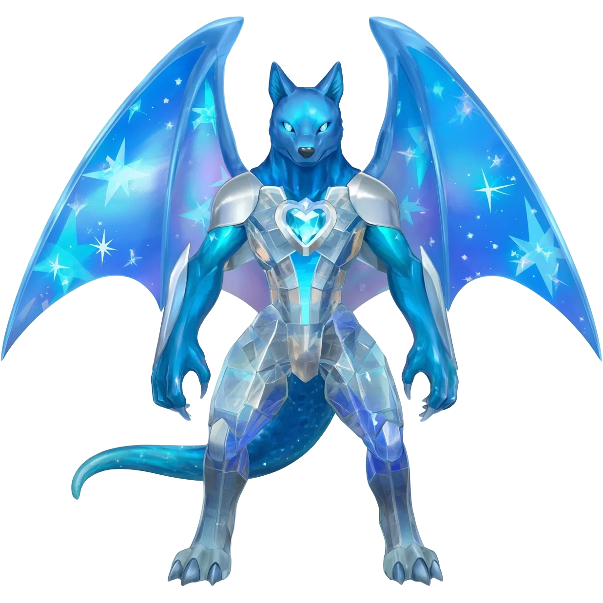 Shiny Starry Dialga-Nargacuga-Silvally-Digimon-fusion-creature, full body emoji