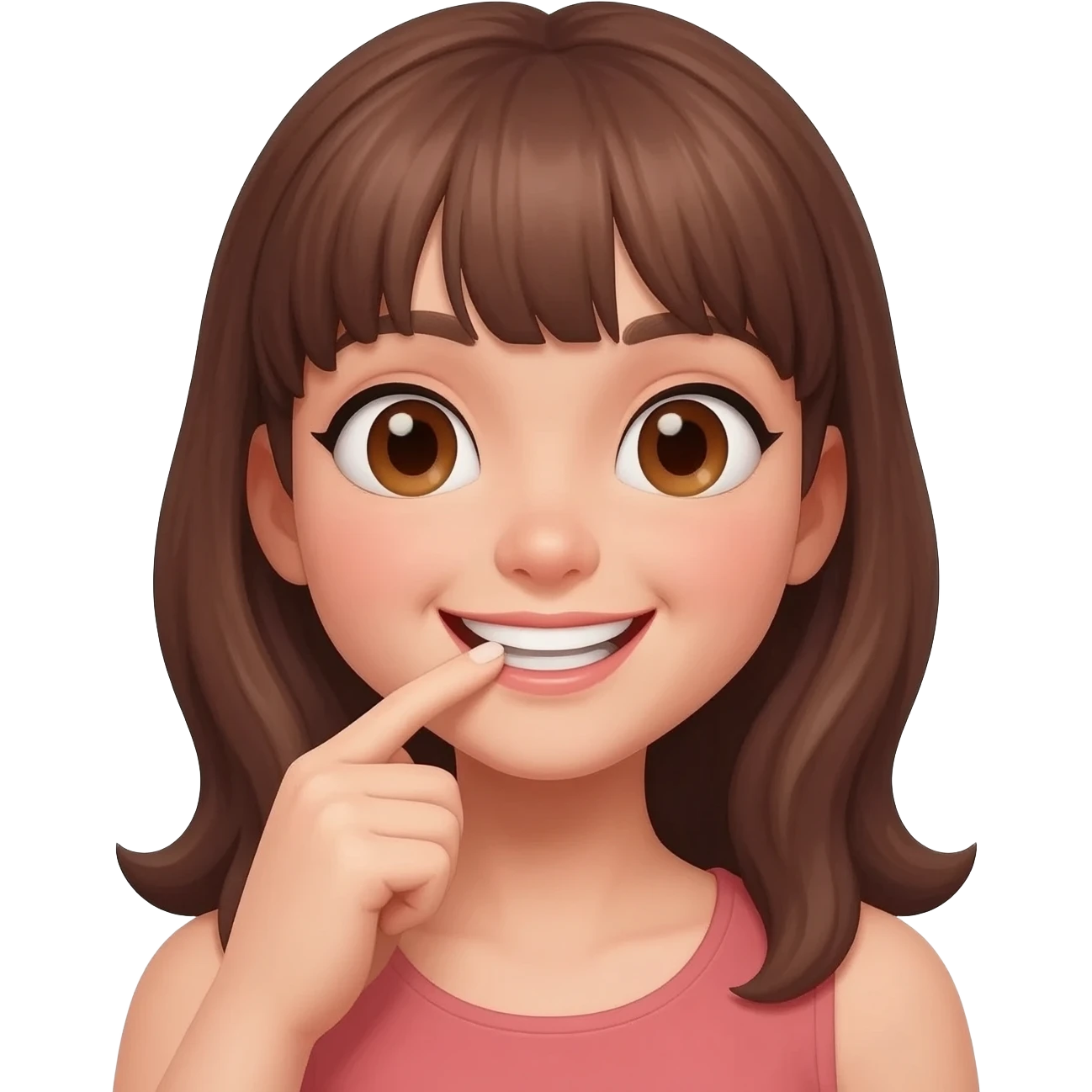 girl biting nail flirting emoji