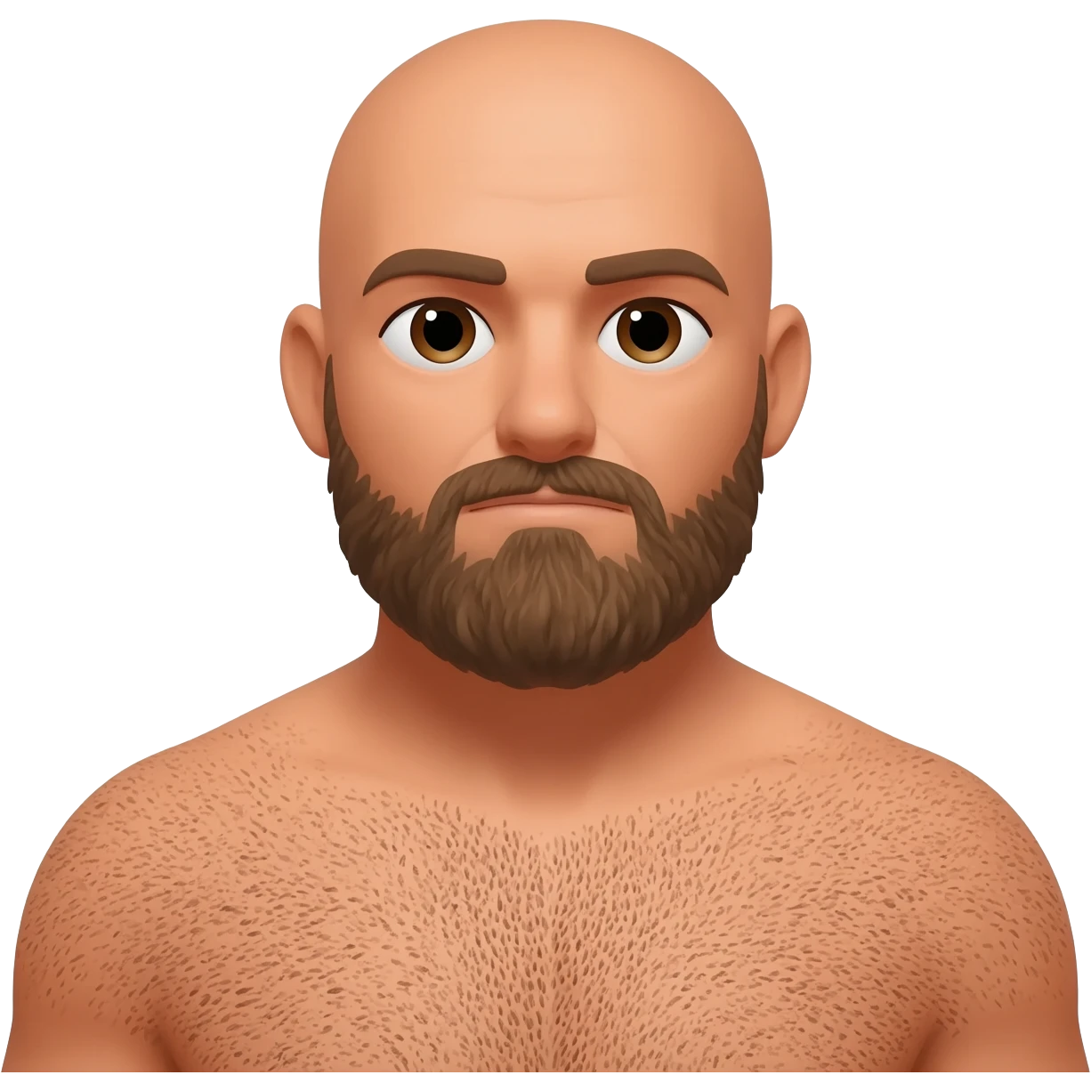 bald, facial hair, tan, male, big emoji