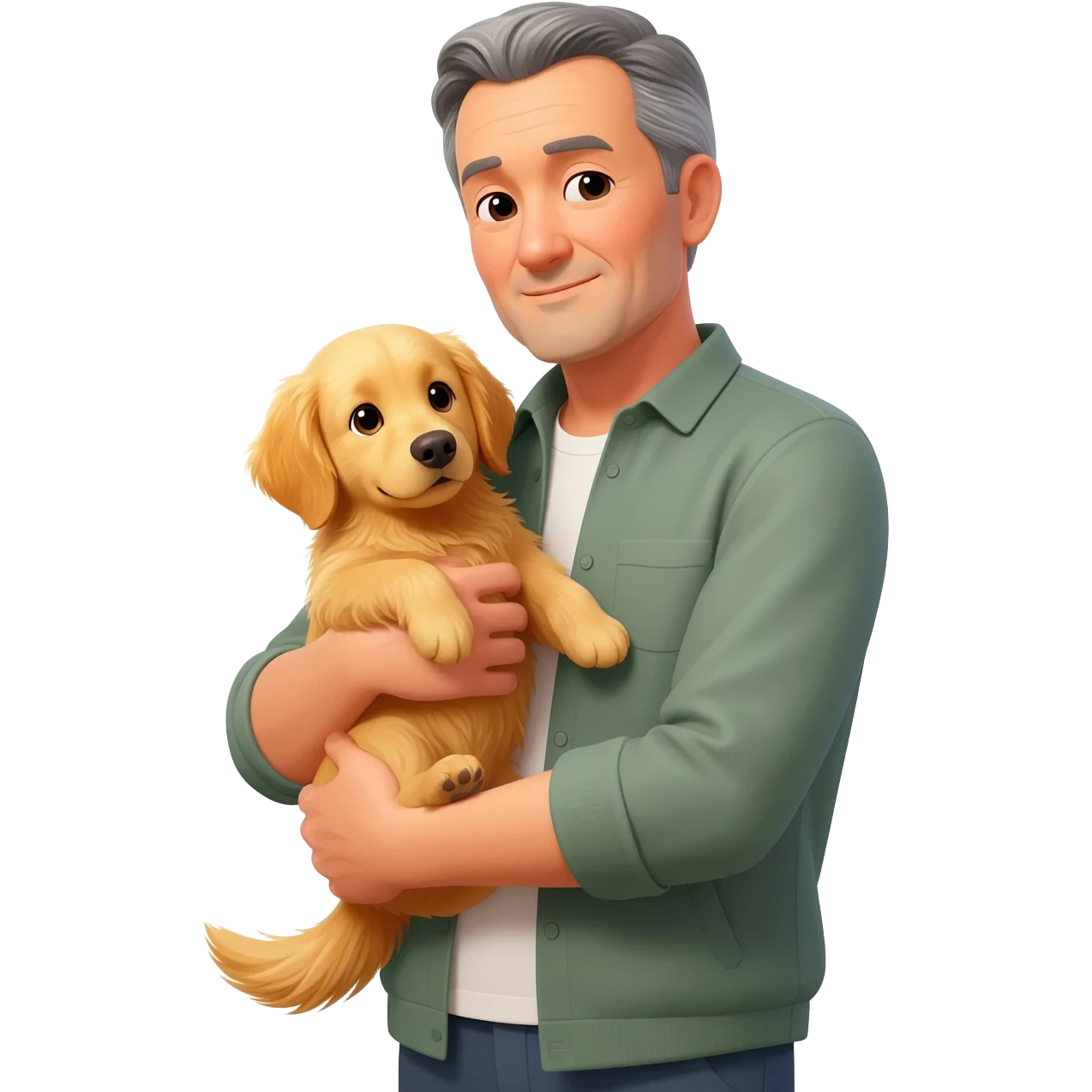 man holding an animal emoji