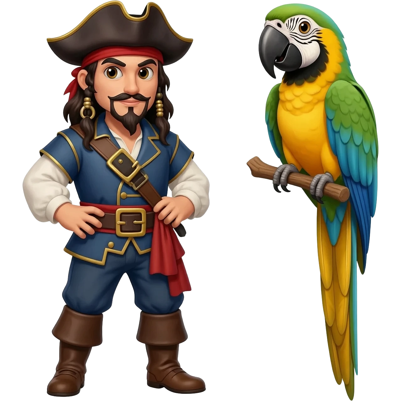 pirate and parrot emoji