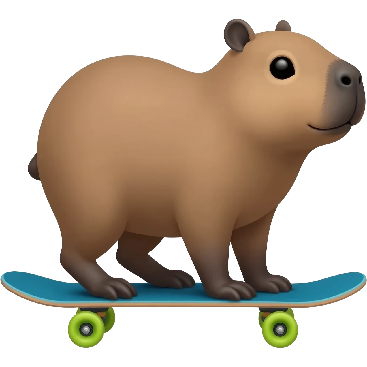 Capybara na skaterbordu emoji