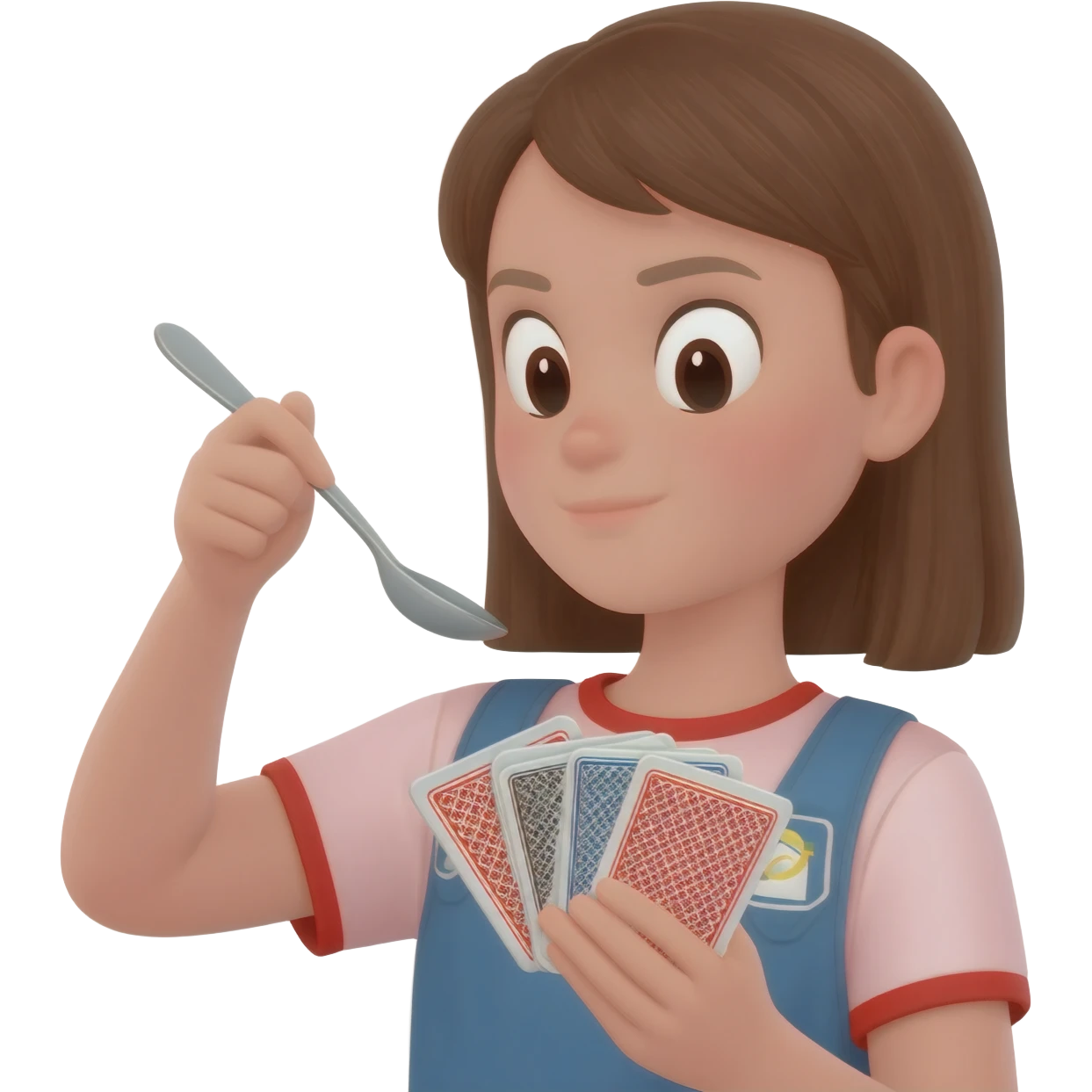 Olympic spoon (card game) player, girl with brown hair emoji