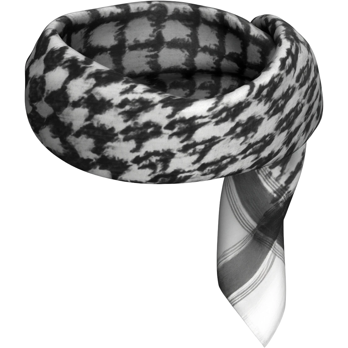 Keffiyeh scarf emoji black and white emoji