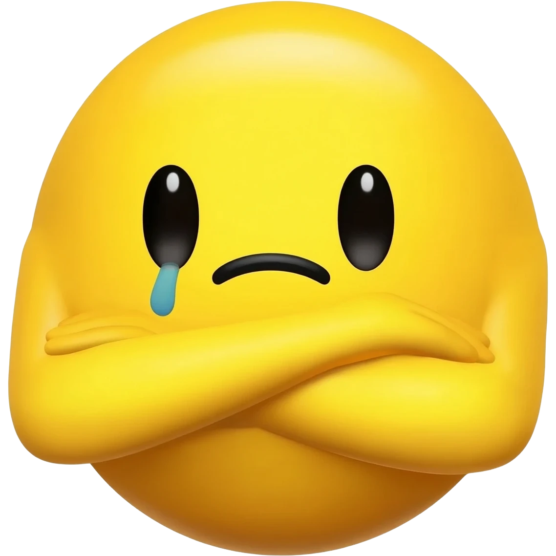 Yellow face Pouting arms crossed emoji
