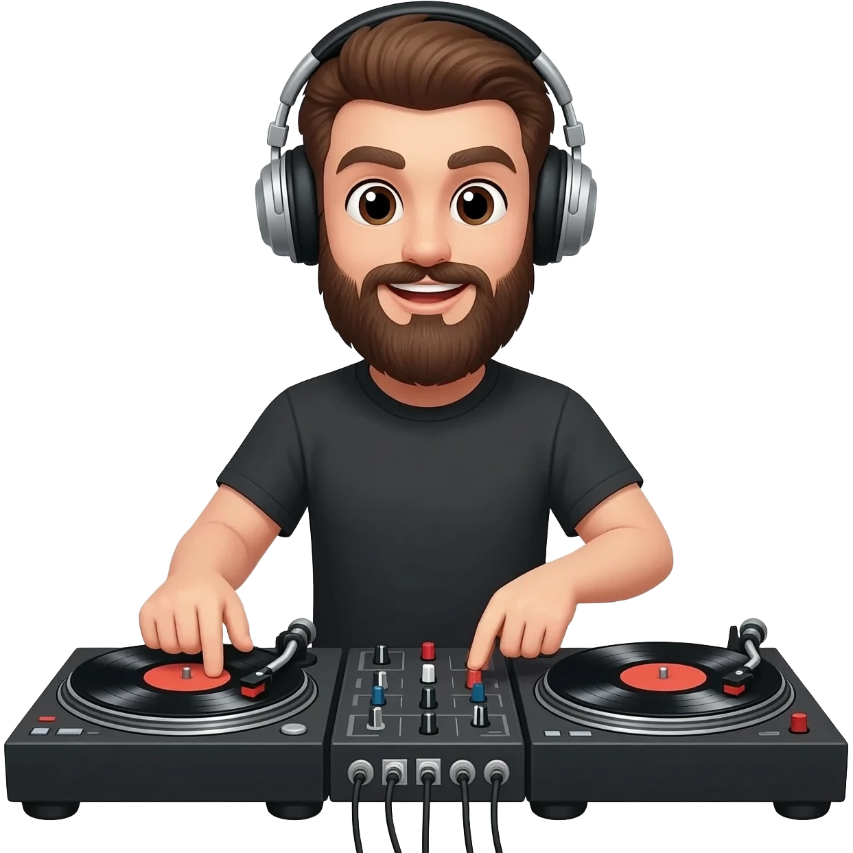 dj beard headphone emoji