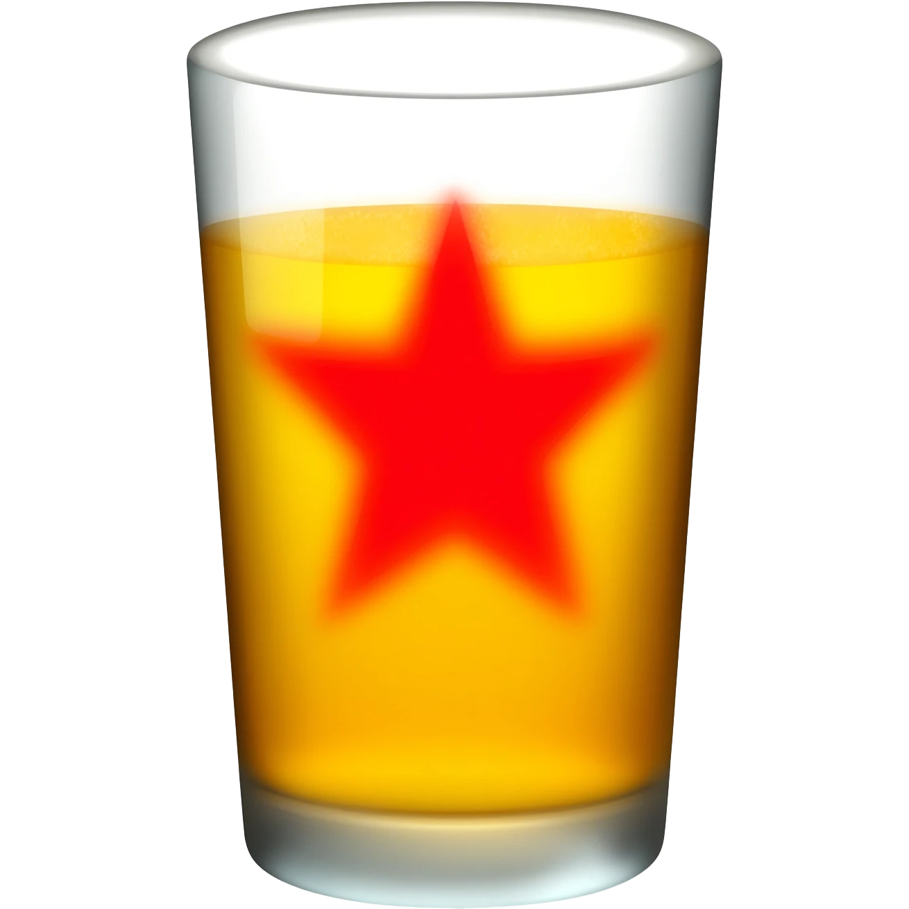 add a red star on the front off the glass no like a beer glass emoji