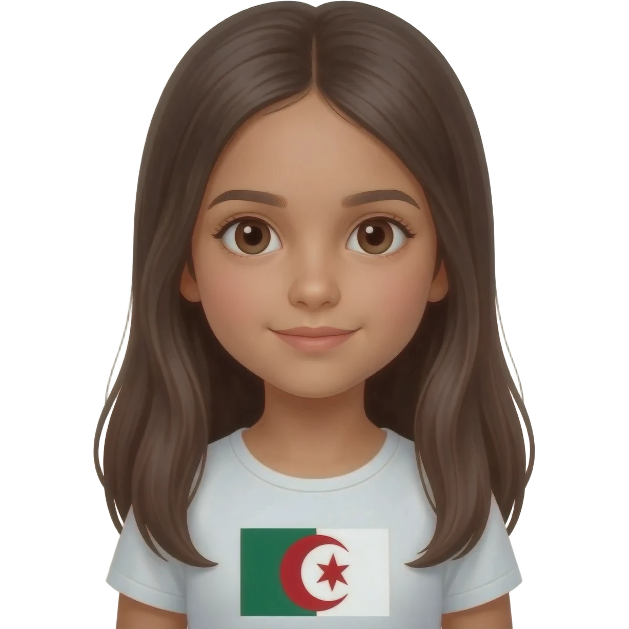 emoji algérienne fille 10 ans mince cheveux longs et lisses emoji