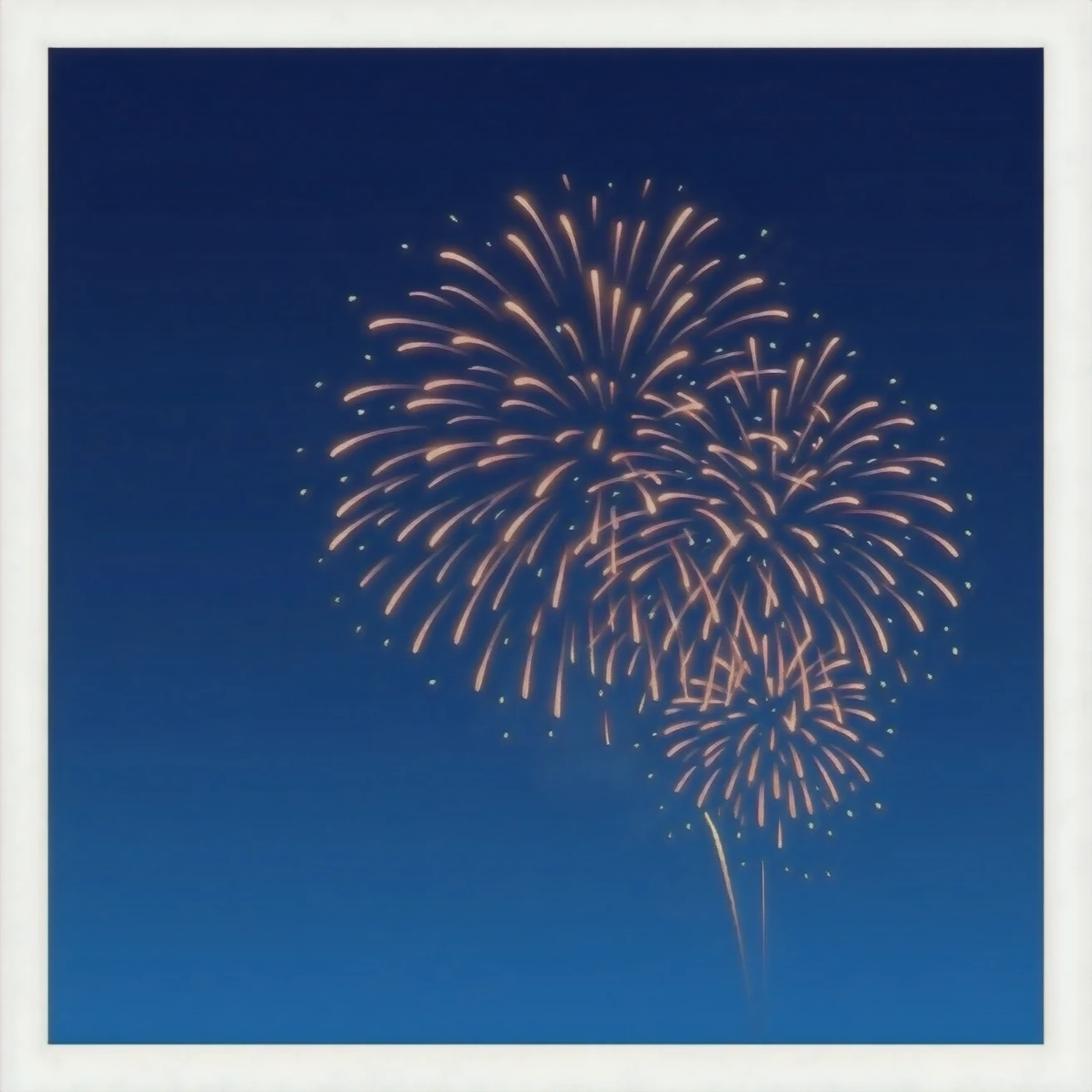 Fireworks started at random point are making Fireworks emoji