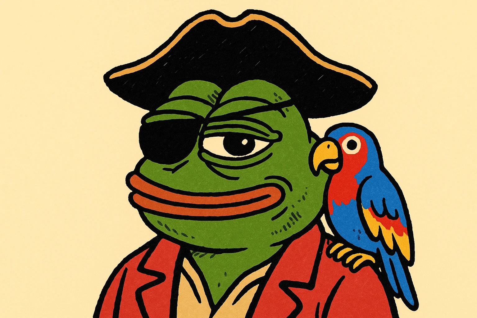 pirate with eye patch and parrot emoji