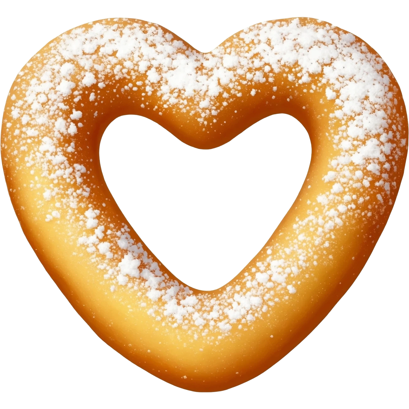 Heart-shaped beignet emoji