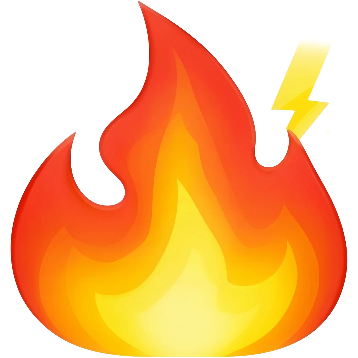 fire behind lightning emoji