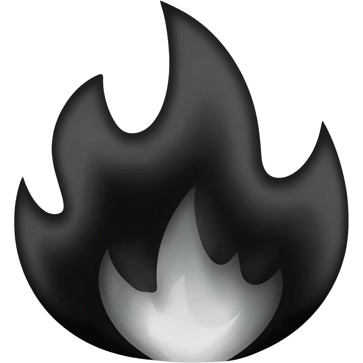 Make it completely black flame emoji