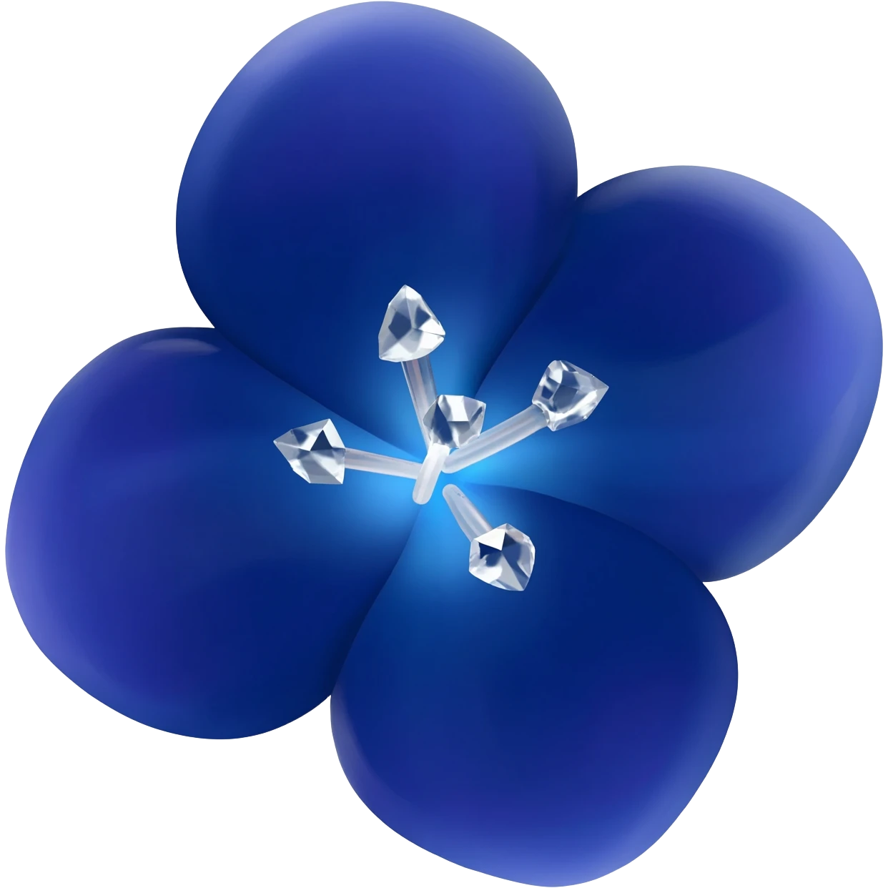 Dark blue flower with sugar crystal emoji