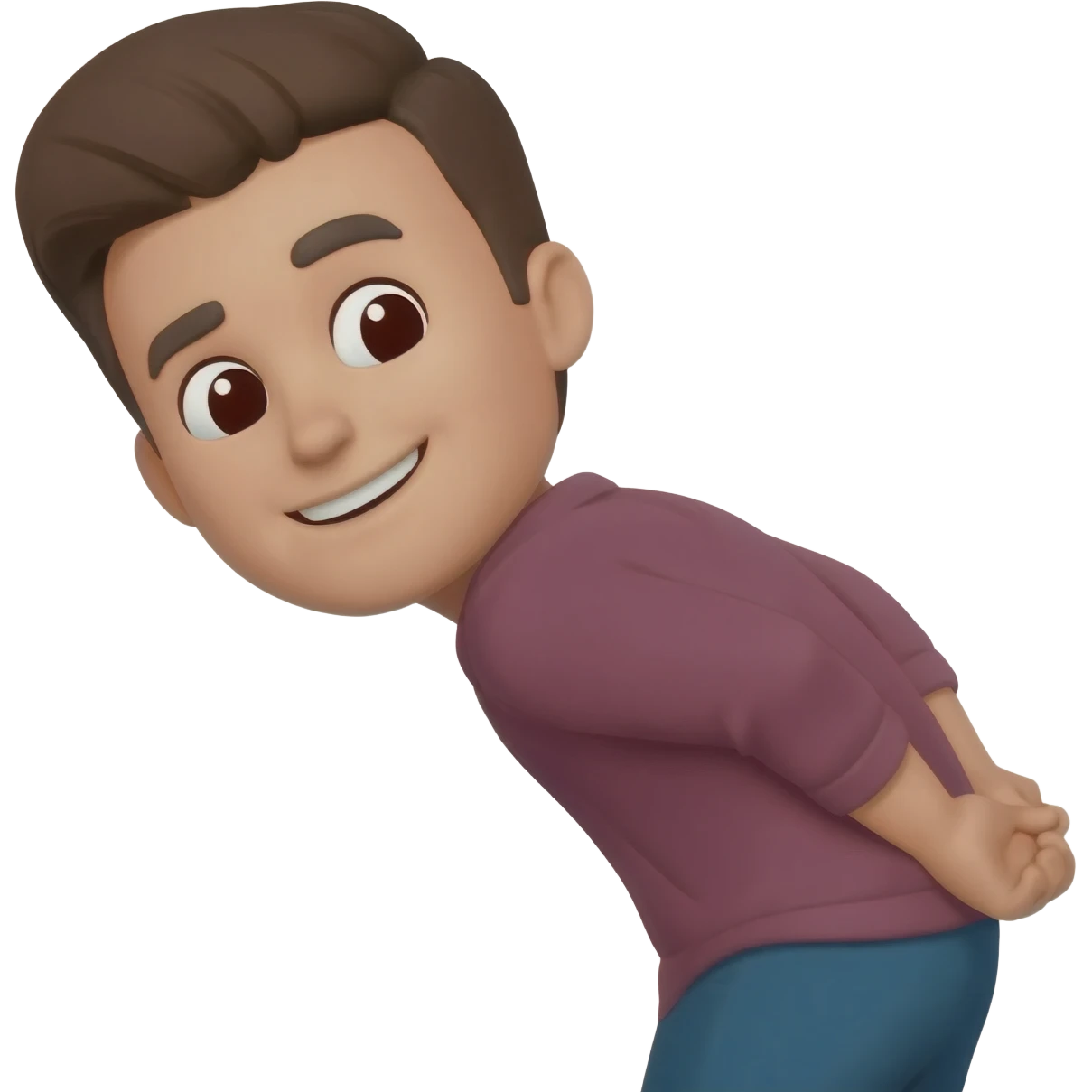 Emoji bent over looking back smirking emoji