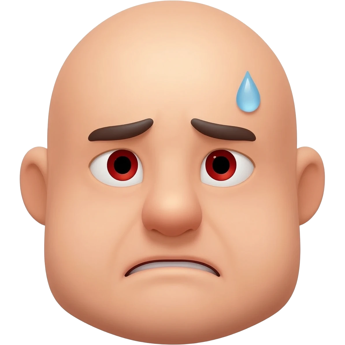 nervous anxious face with sweat drop, 3D emoji style emoji