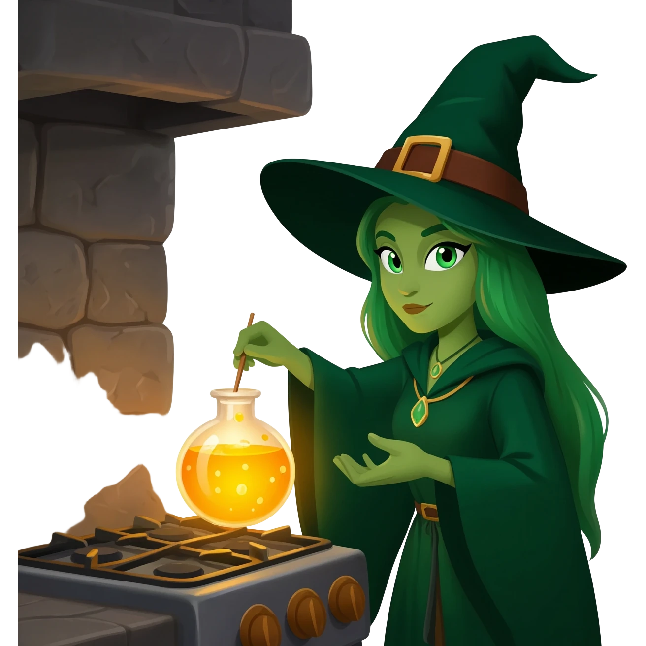 green witch cooking potion emoji