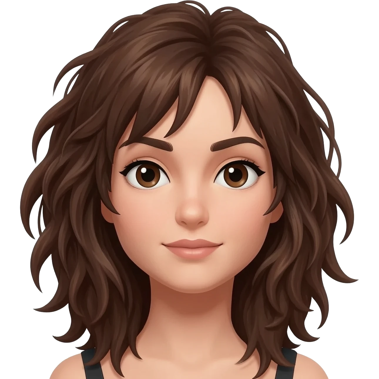 Una mujer morena greñuda emoji