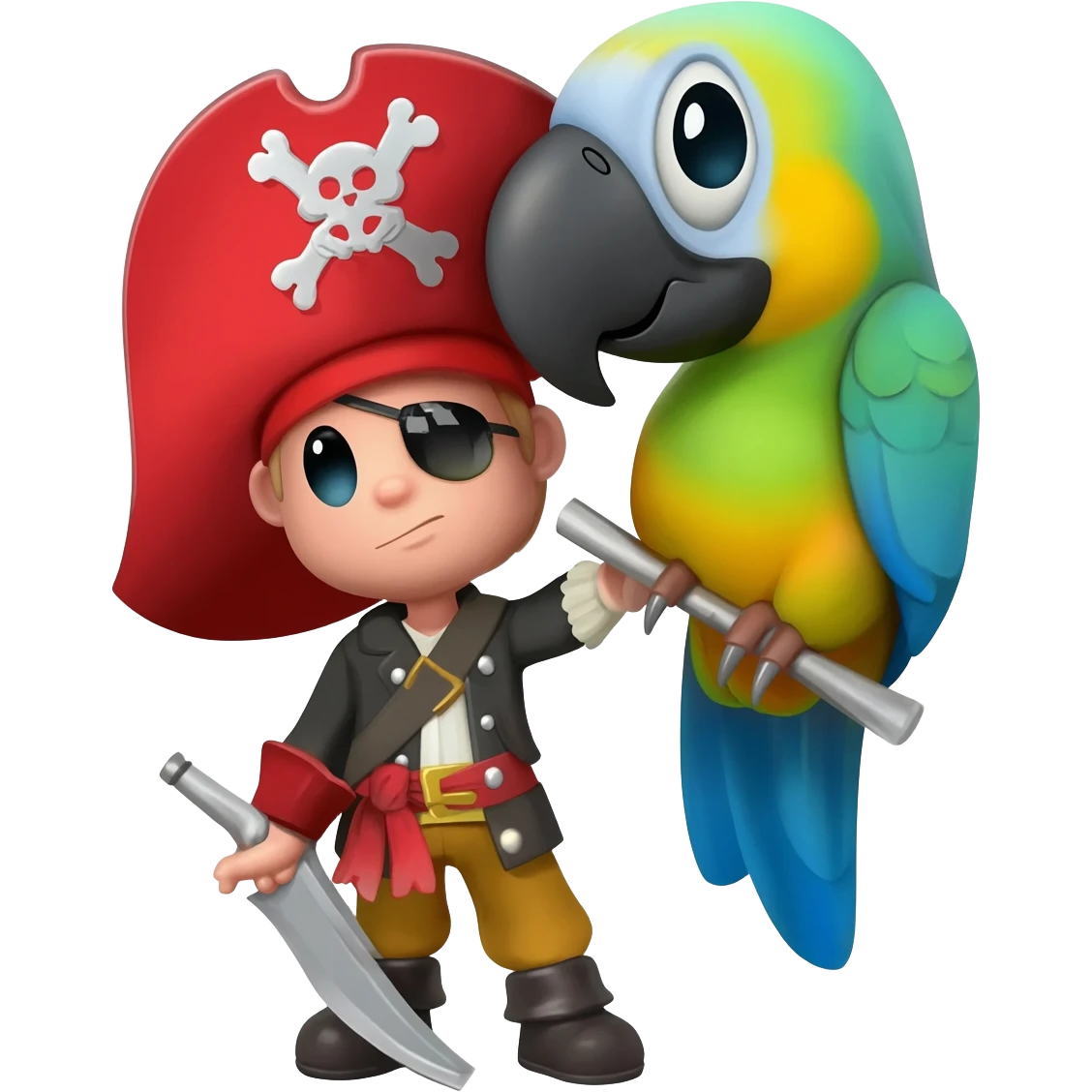 pirate and parrot emoji