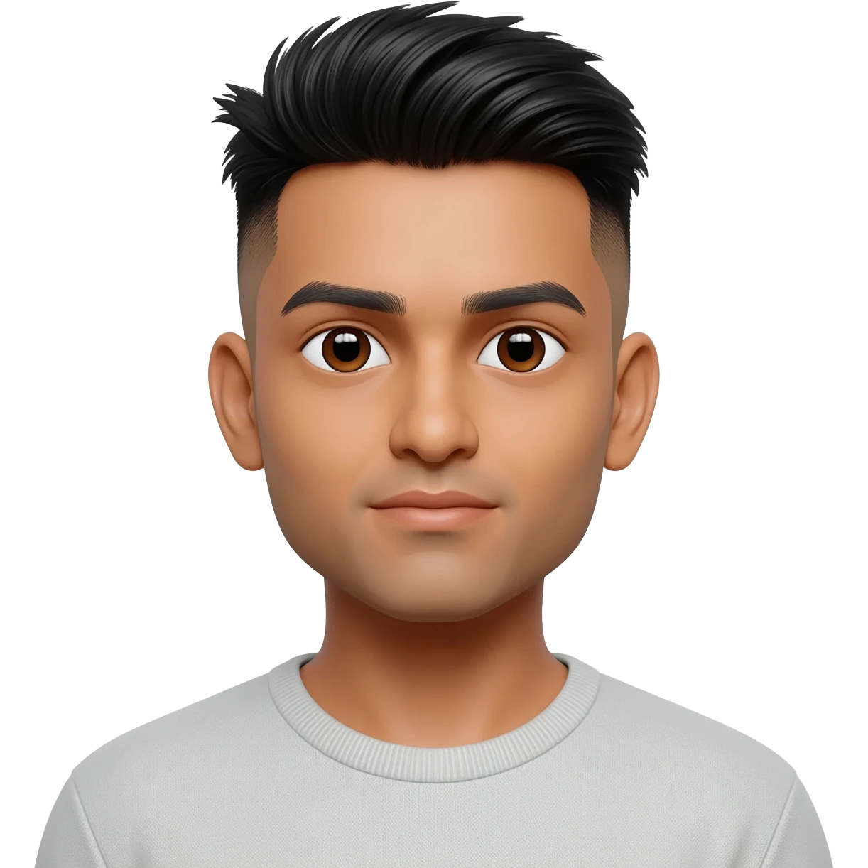 Indian man at 25 years old fade hair cut  emoji