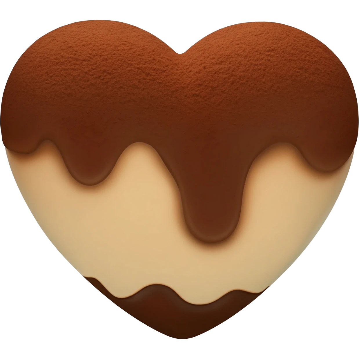 Tiramisù a forma di cuore emoji