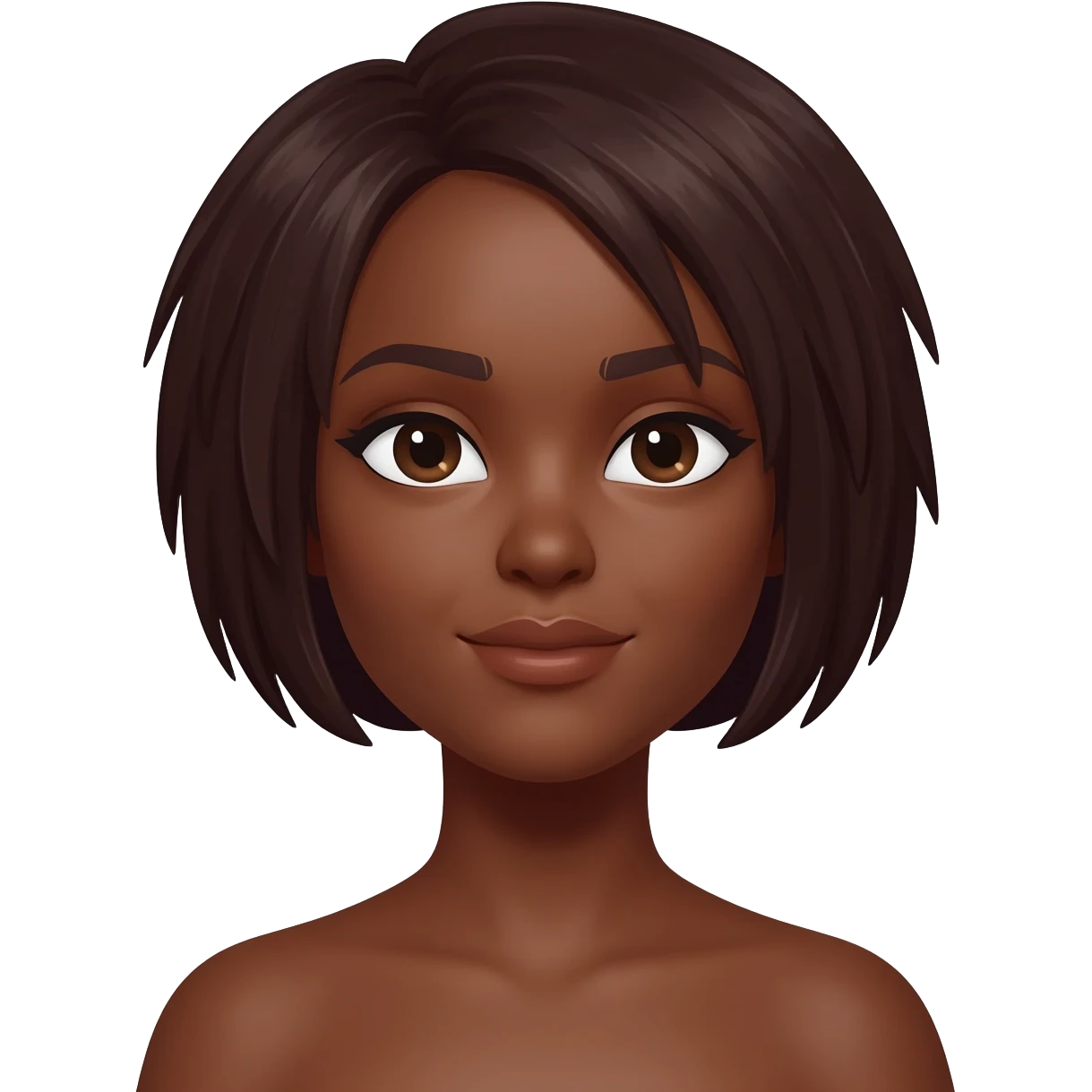 Mulher negra cabelo curtinho emoji