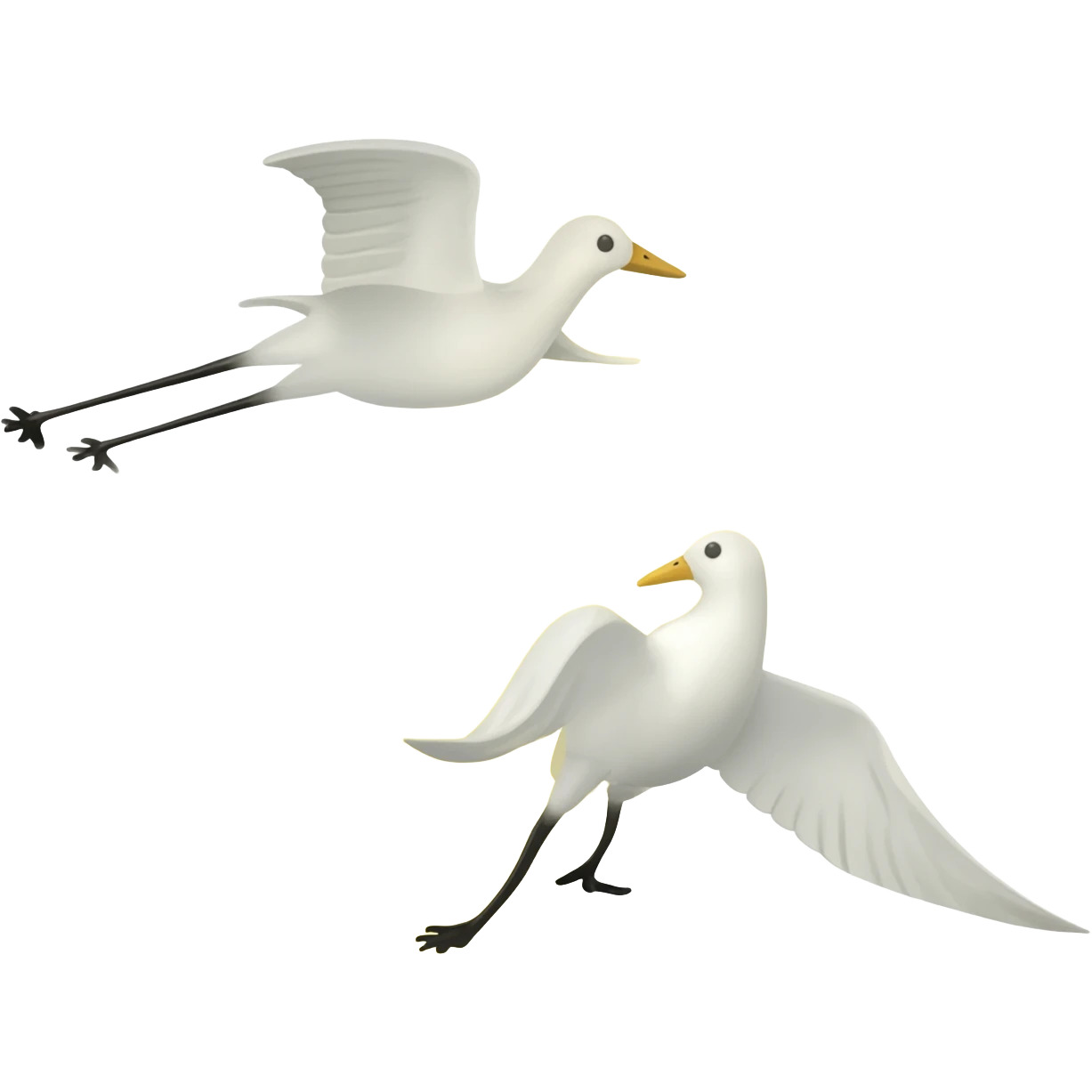 黄色い1本の光線と2羽の白鳥 emoji