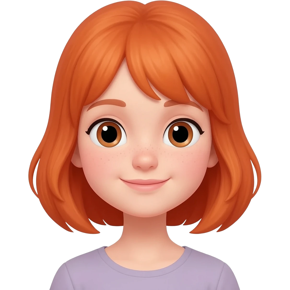 Junges Mädchen hübsches gesicht mit rot / orange haaren emoji