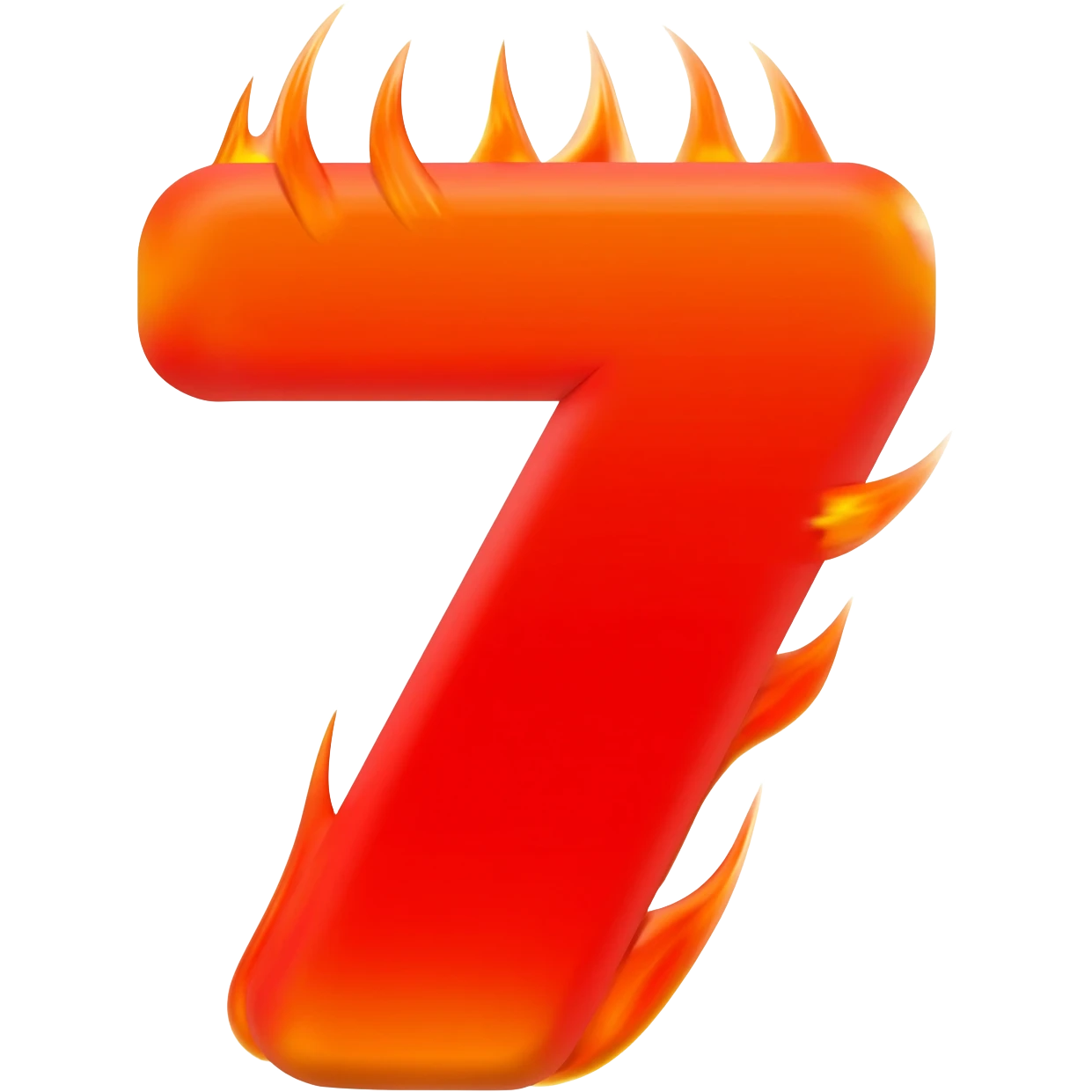a red flaming seven emoji