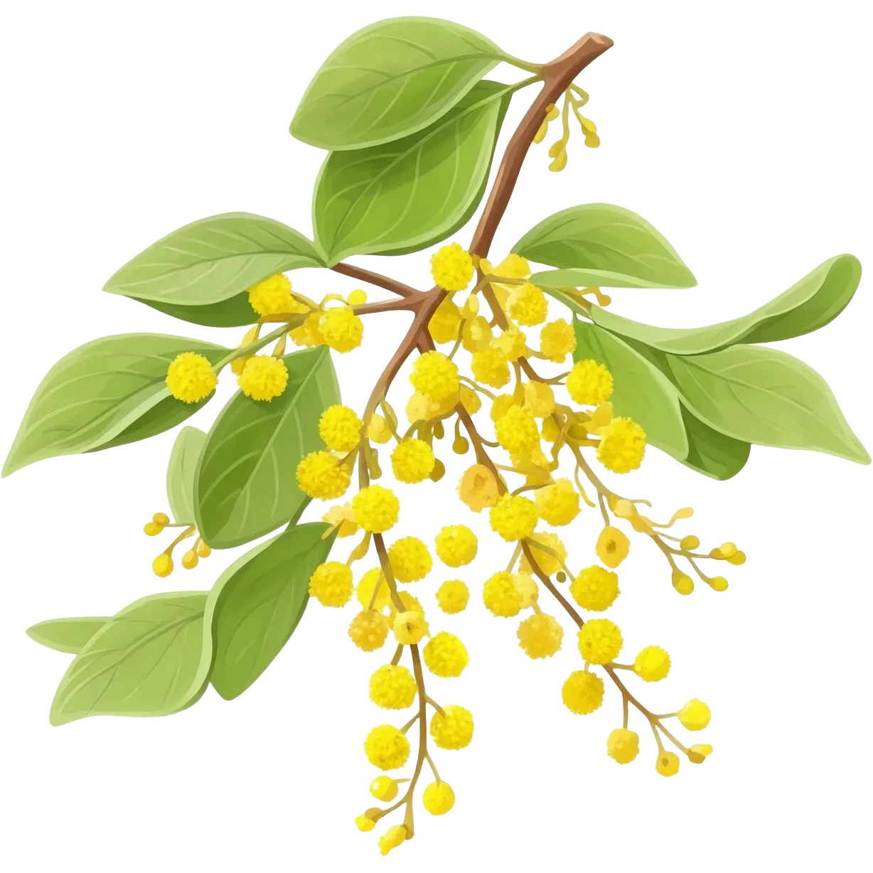 La mimosa il fiore un ramo emoji