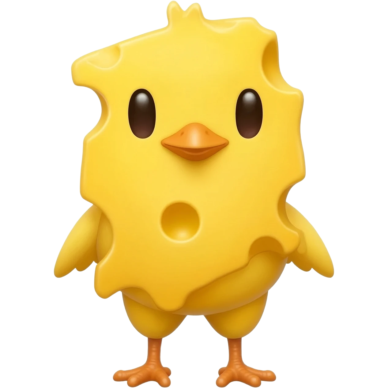 A chick that is wearing gold cheese clothes from cookierun emoji