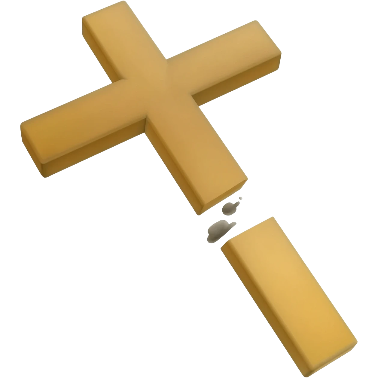 christian cross but sliced diagonally from down emoji