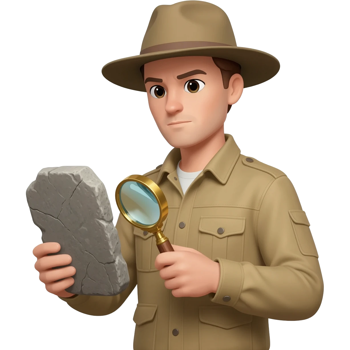 archaeologist is holding a magnifying glass emoji