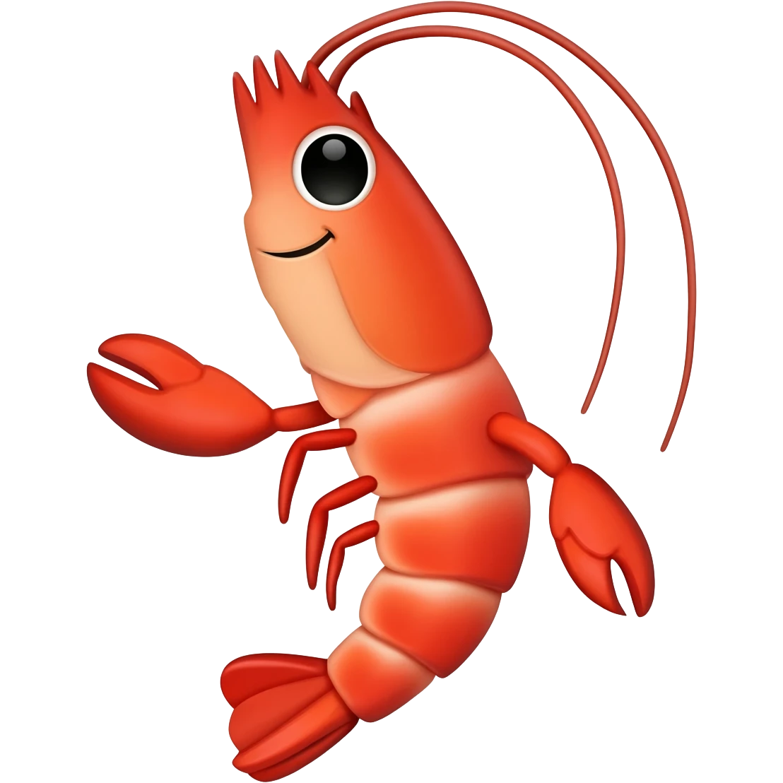 make a cute male shrimp character emoji