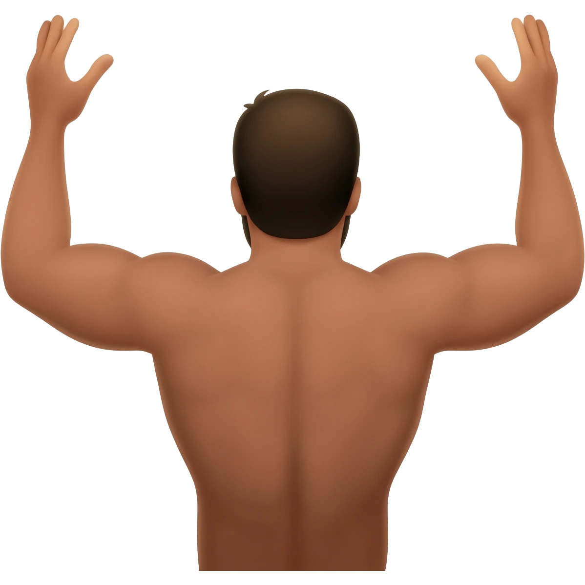 Man raising both hands to God and showing back emoji