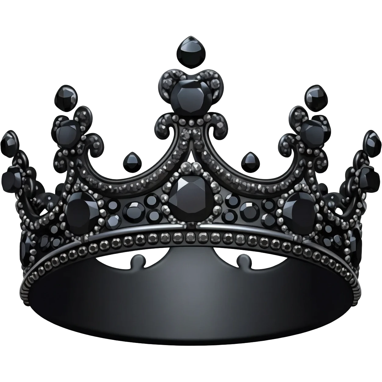 generate an improved black crown with black diamonds emoji