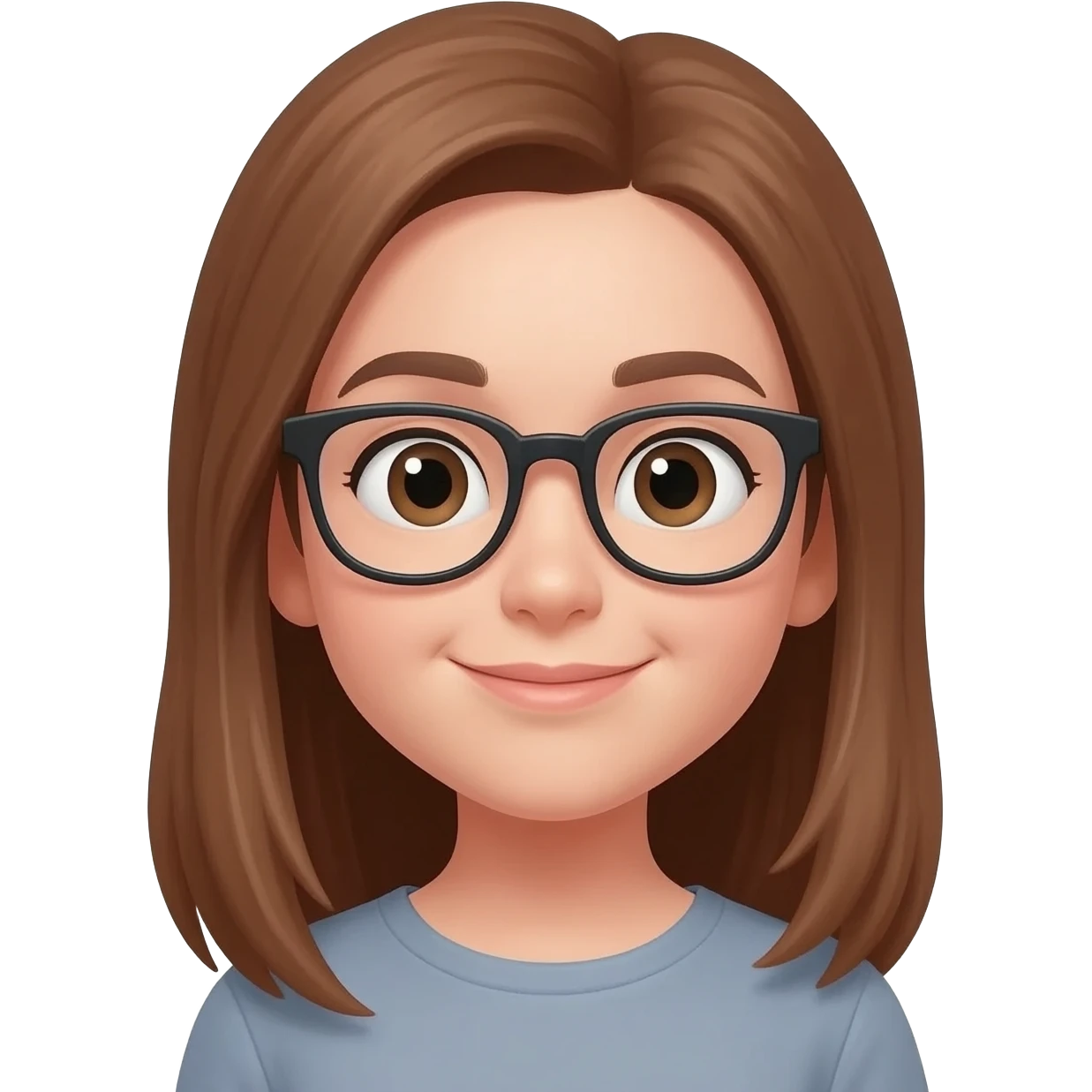 Chica choca con lentes emoji
