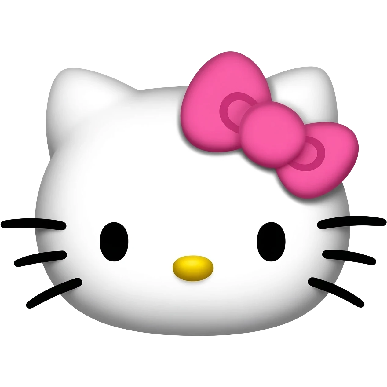 Hello kitty face, pink bow emoji