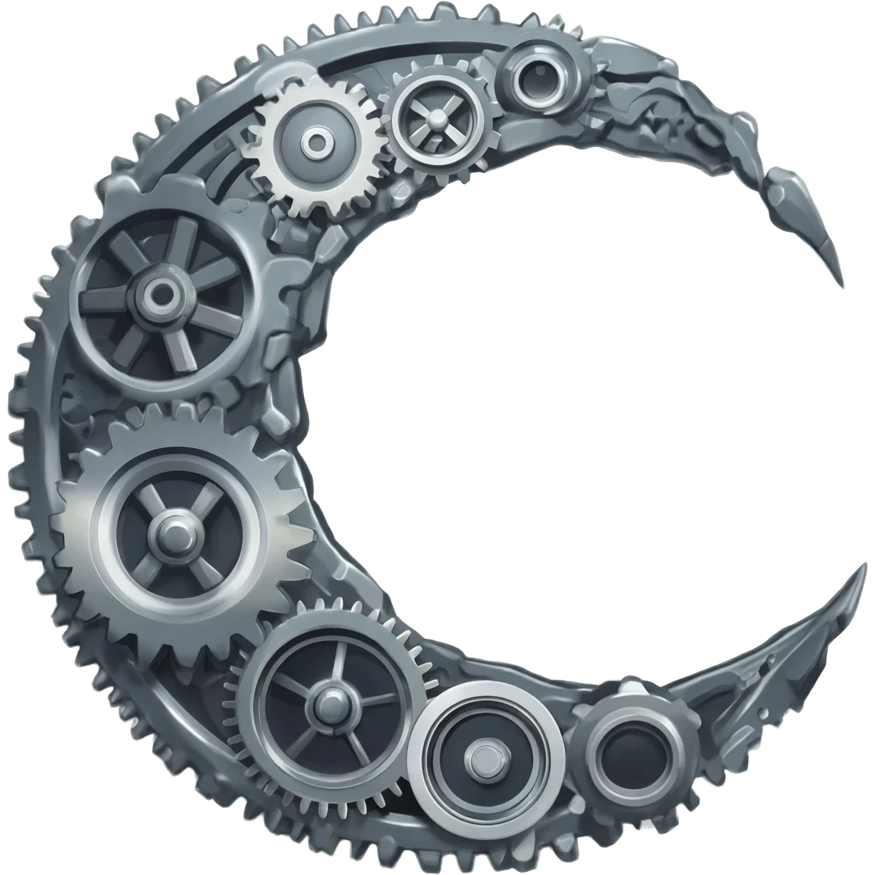 crescent moon that looks like gears emoji